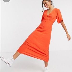 NWT New Look Flutter Sleeve MIDI Dress, Size 12